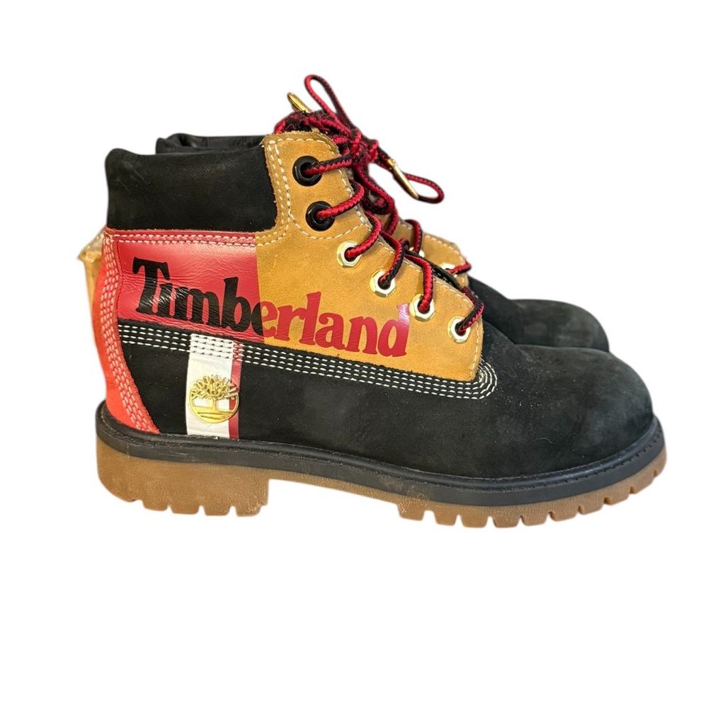 Timberland Premium 6in Waterproof Black/Nubuck Juniors Size 1